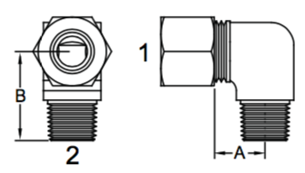 90 degree tubing adapter assembly drawing