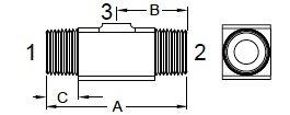 Female Branch Tee Connector Drawing