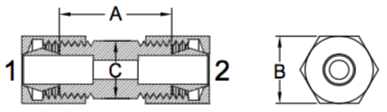 straight tubing coupling assembly drawing