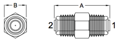 Straight tubing adapter assembly drawing