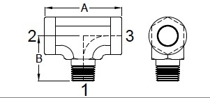 Tee Connectors Male Branch Tee Drawing